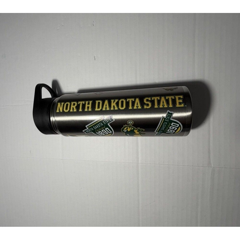 NWT North Dakota State Bison NDSU Stainless Steel Water Bottle Straw NCAA